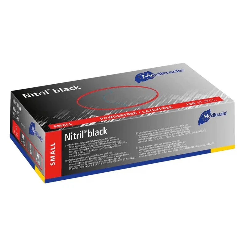 Meditrade Nitril® black Nitrilhandschuhe in schwarz
