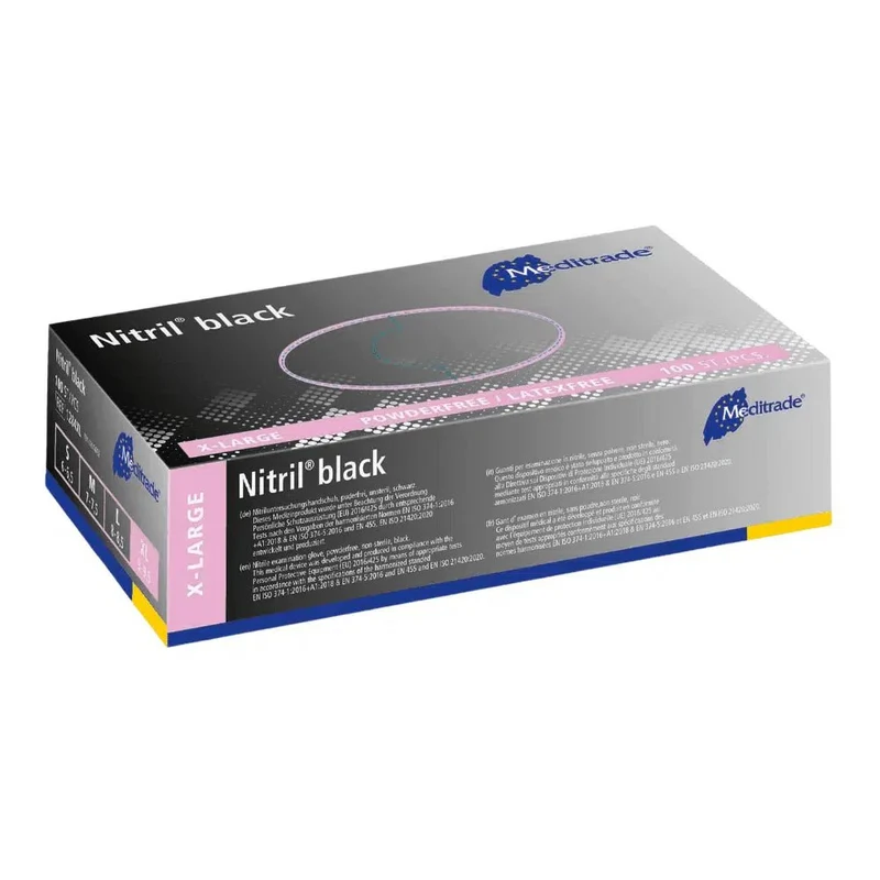 Meditrade Nitril® black Nitrilhandschuhe in schwarz