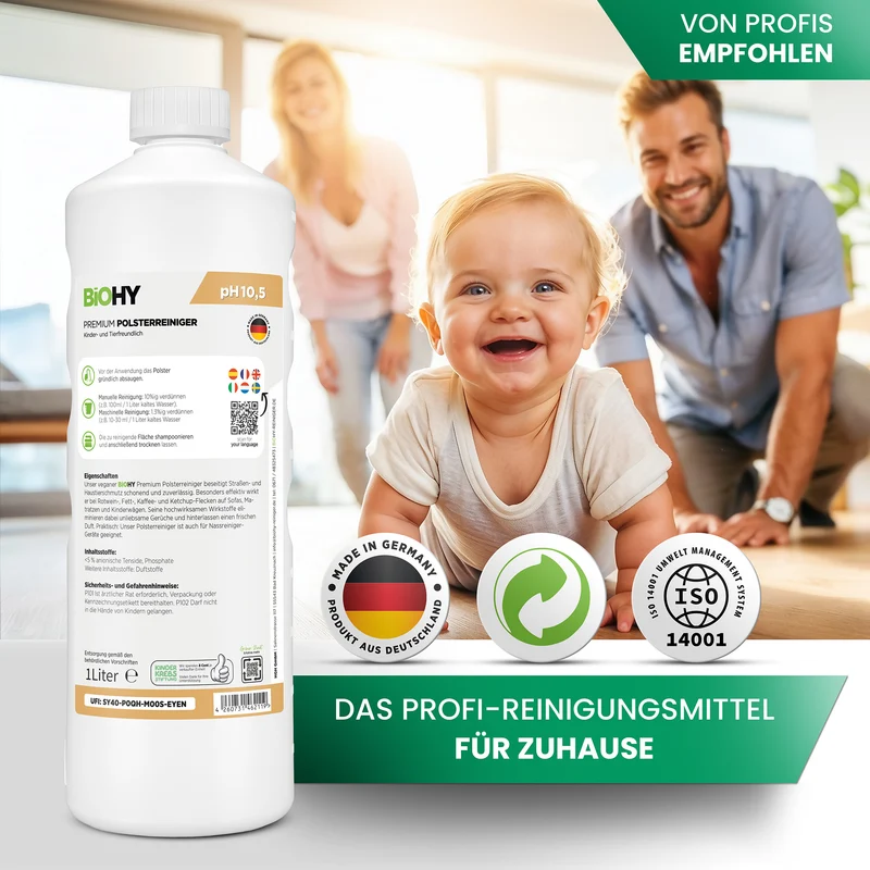 BiOHY Premium nettoyant pour meubles rembourrés, nettoyant pour textiles, nettoyant pour meubles rembourrés, nettoyant pour canapés