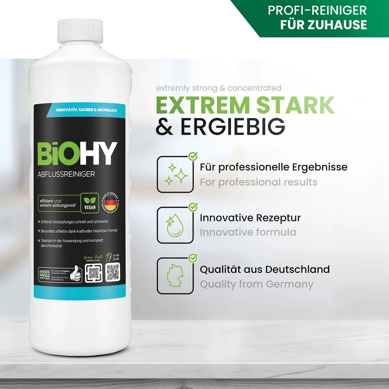 BiOHY déboucheur de canalisations, nettoyant pour tuyaux, produit sans tuyau, concentré