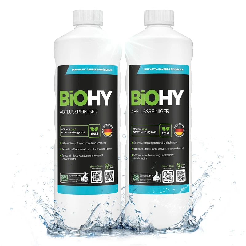 BiOHY déboucheur de canalisations, nettoyant pour tuyaux, produit sans tuyau, concentré