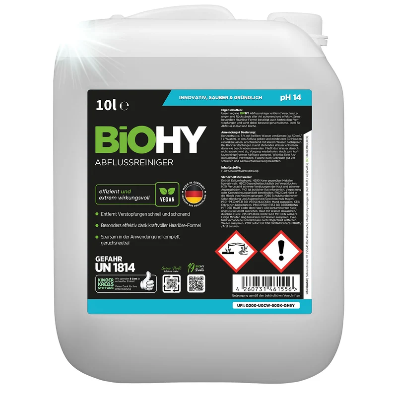 BiOHY déboucheur de canalisations, nettoyant pour tuyaux, produit sans tuyau, concentré