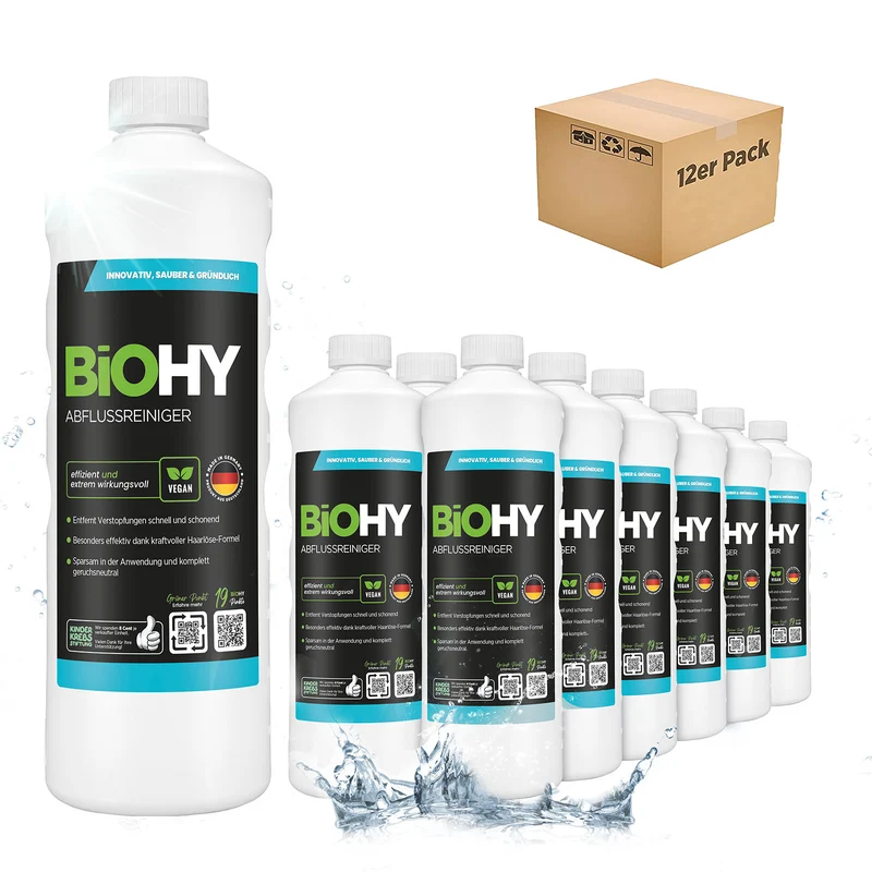 BiOHY déboucheur de canalisations, nettoyant pour tuyaux, produit sans tuyau, concentré