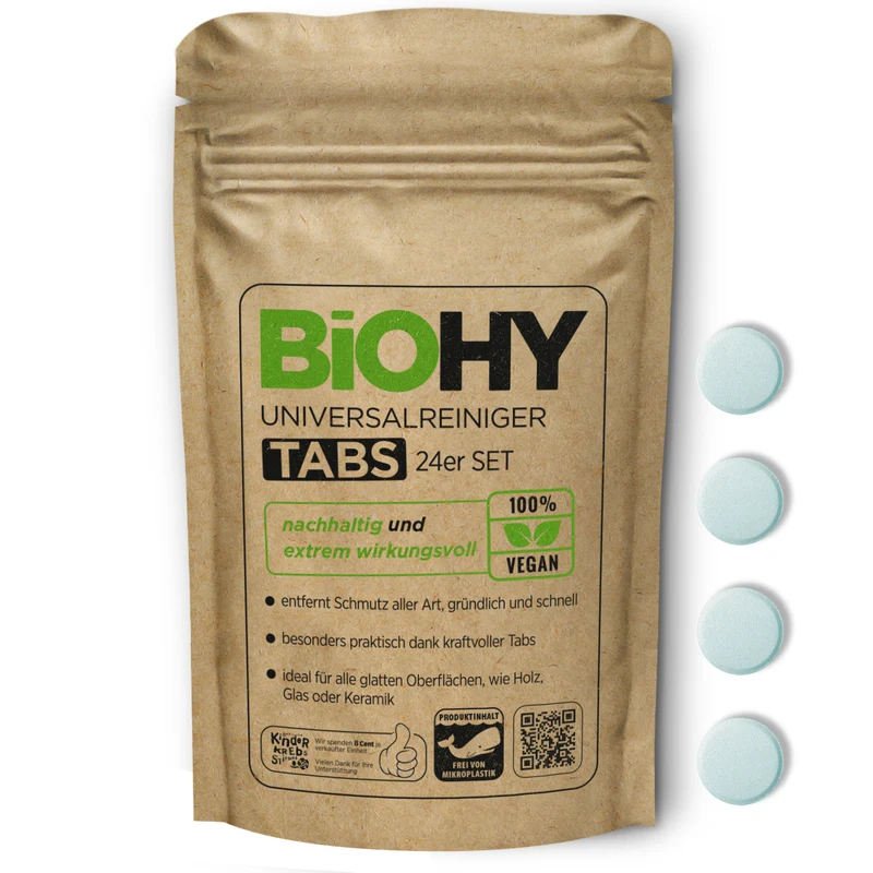 BIOHY Nettoyant universel en pastilles, Nettoyant en pastilles, Nettoyant multi-usages en pastilles