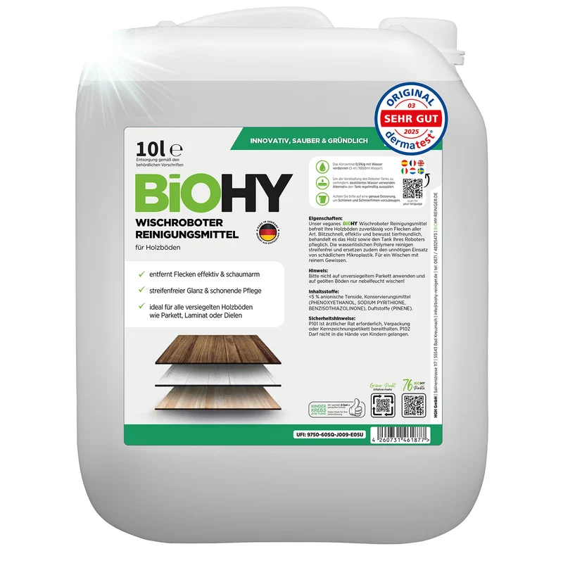 BiOHY Nettoyant pour robot d'essuyage, Nettoyant pour robot d'essuyage, Concentré