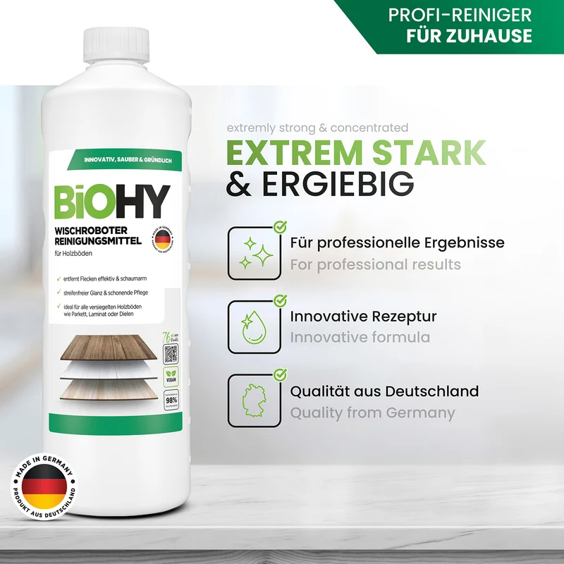 BiOHY Nettoyant pour robot d'essuyage, Nettoyant pour robot d'essuyage, Concentré
