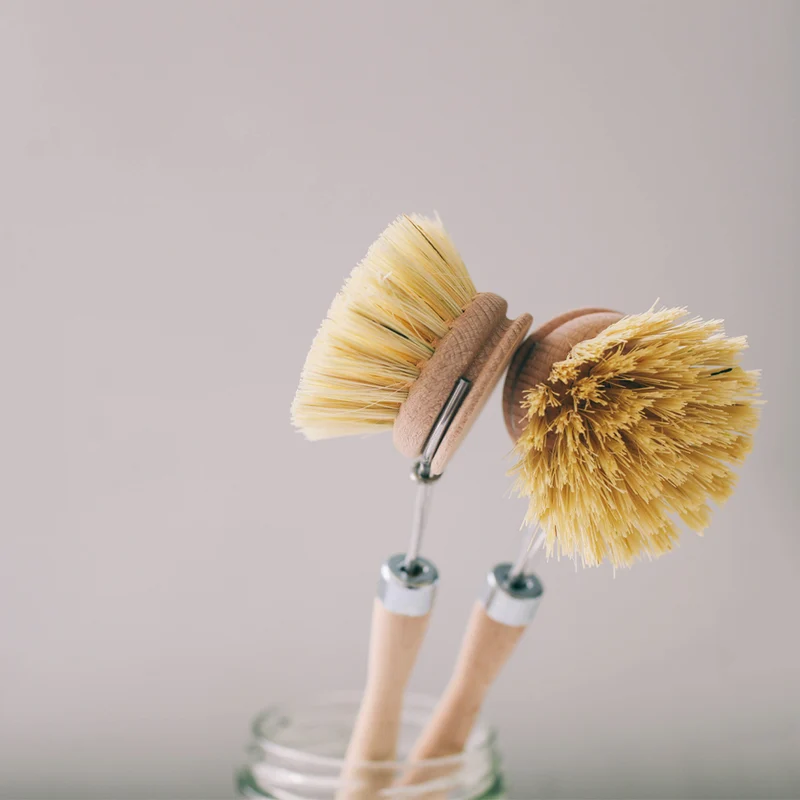 BiOHY Brosse à vaisselle en bois de hêtre et fibre, Brosse en bois, Brosse de cuisine, Brosse à vaisselle
