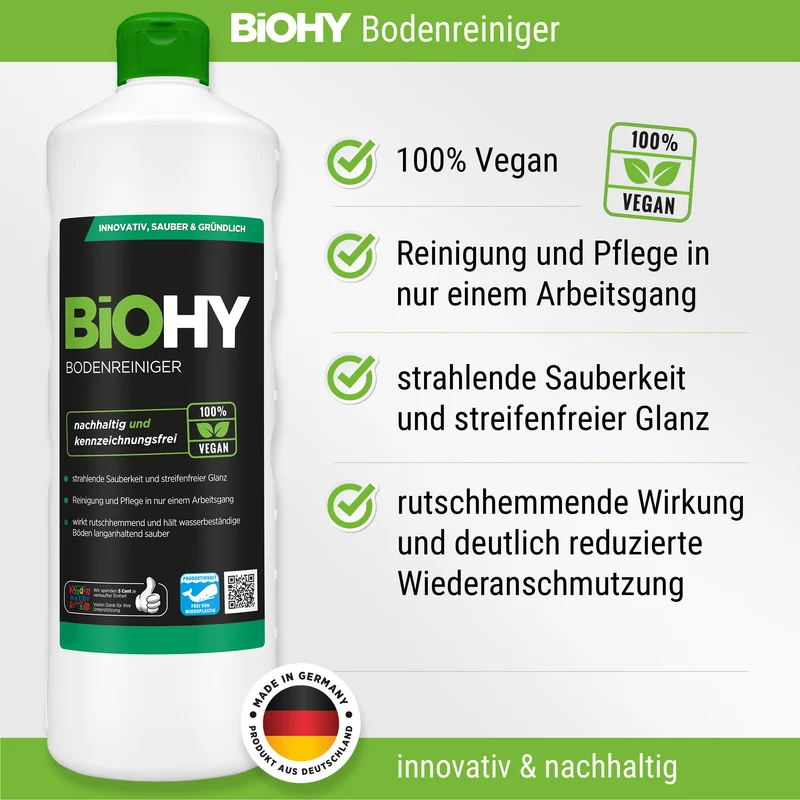 Kit complet de détergent professionnel BiOHY (bouteille de 8x1l) + doseur