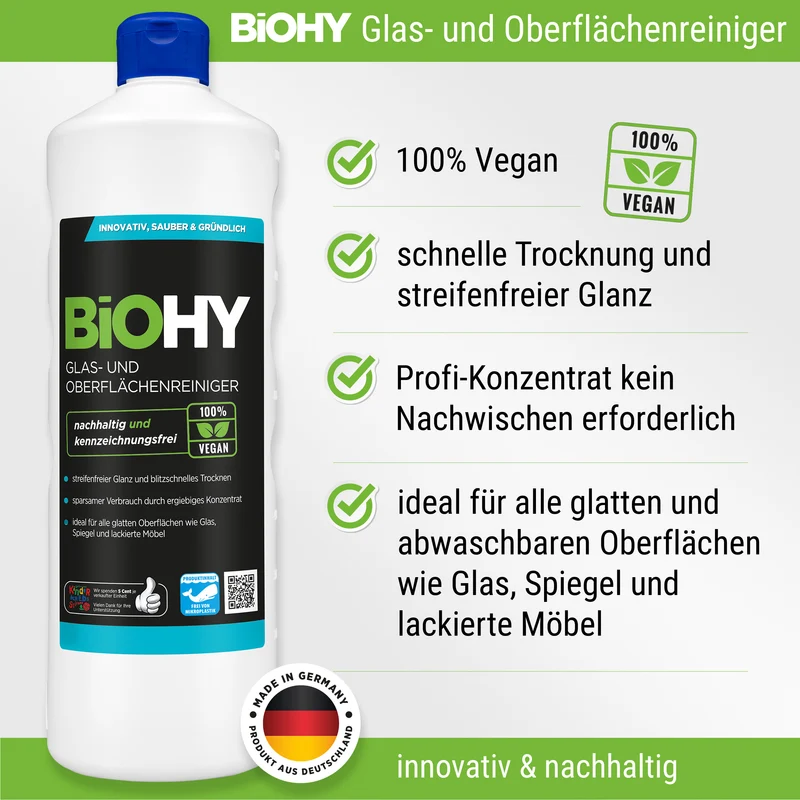 Kit complet de détergent professionnel BiOHY (bouteille de 8x1l) + doseur