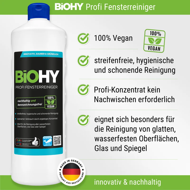Kit complet de détergent professionnel BiOHY (bouteille de 8x1l) + doseur