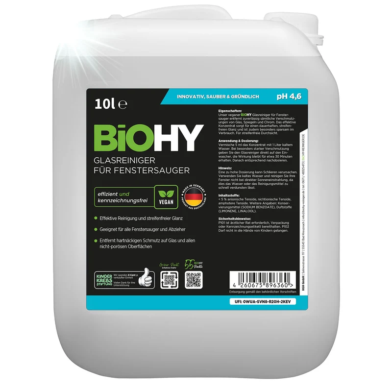 BiOHY Nettoyant pour vitres pour aspirateur de vitres, nettoyant pour vitres