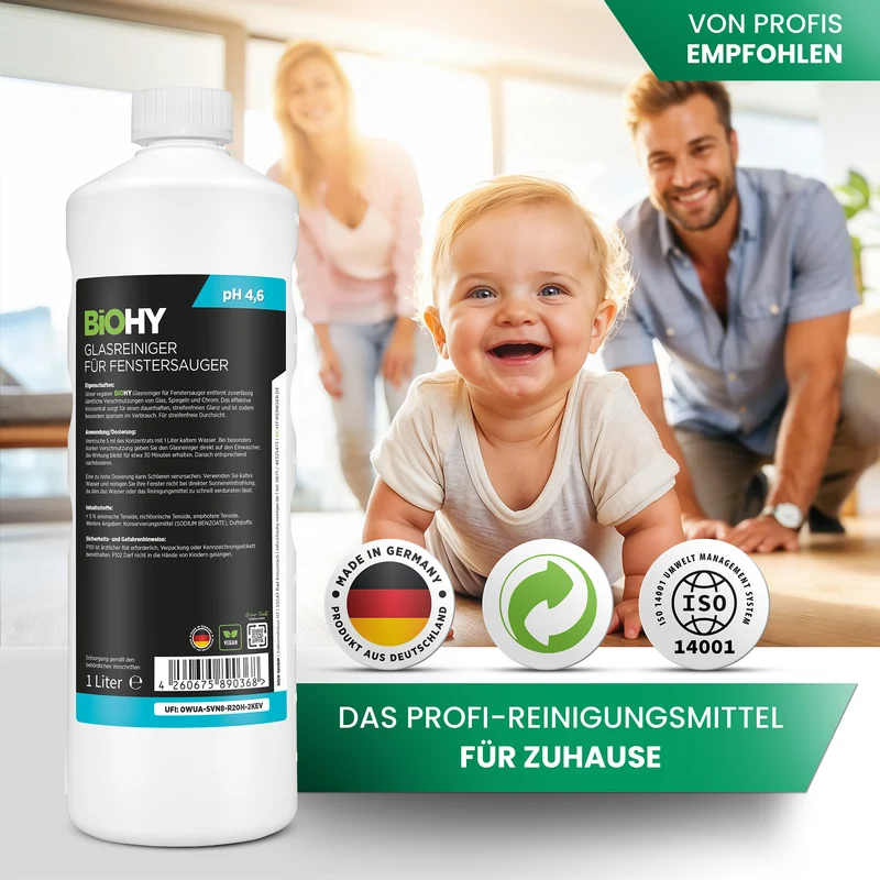 BiOHY Nettoyant pour vitres pour aspirateur de vitres, nettoyant pour vitres