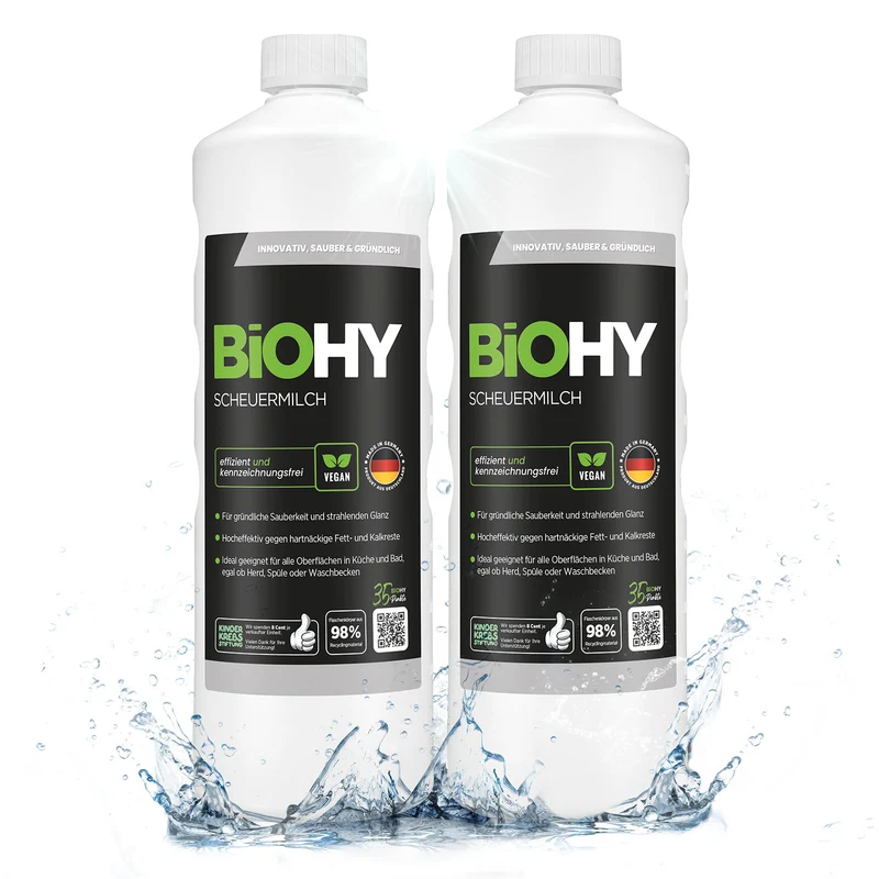 BiOHY lait à récurer, nettoyant pour cuisine et salle de bain, lait de nettoyage