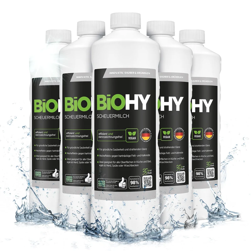 BiOHY lait à récurer, nettoyant pour cuisine et salle de bain, lait de nettoyage