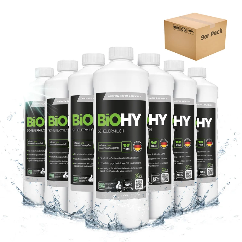 BiOHY lait à récurer, nettoyant pour cuisine et salle de bain, lait de nettoyage