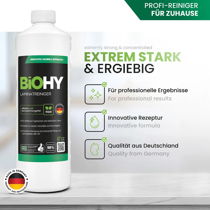 Nettoyant pour stratifiés BiOHY, entretien des stratifiés, nettoyant pour vinyle