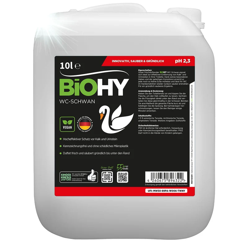 BiOHY Cygne WC, nettoyant pour toilettes, canard WC, nettoyant pour toilettes