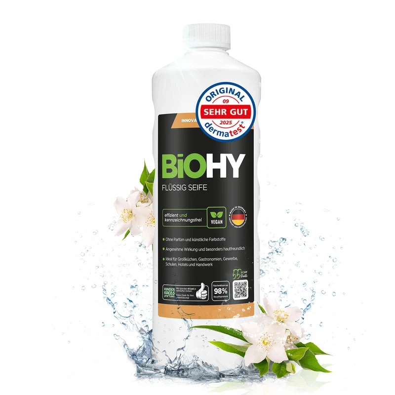BiOHY Savon liquide, Savon liquide pour les mains, Savon pour le visage, Lotion lavante sensible