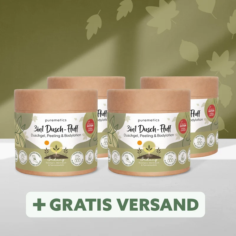 3in1 Dusch-Fluff ‘Erdung: Rosmarin, Weihrauch & Tannennadeln‘