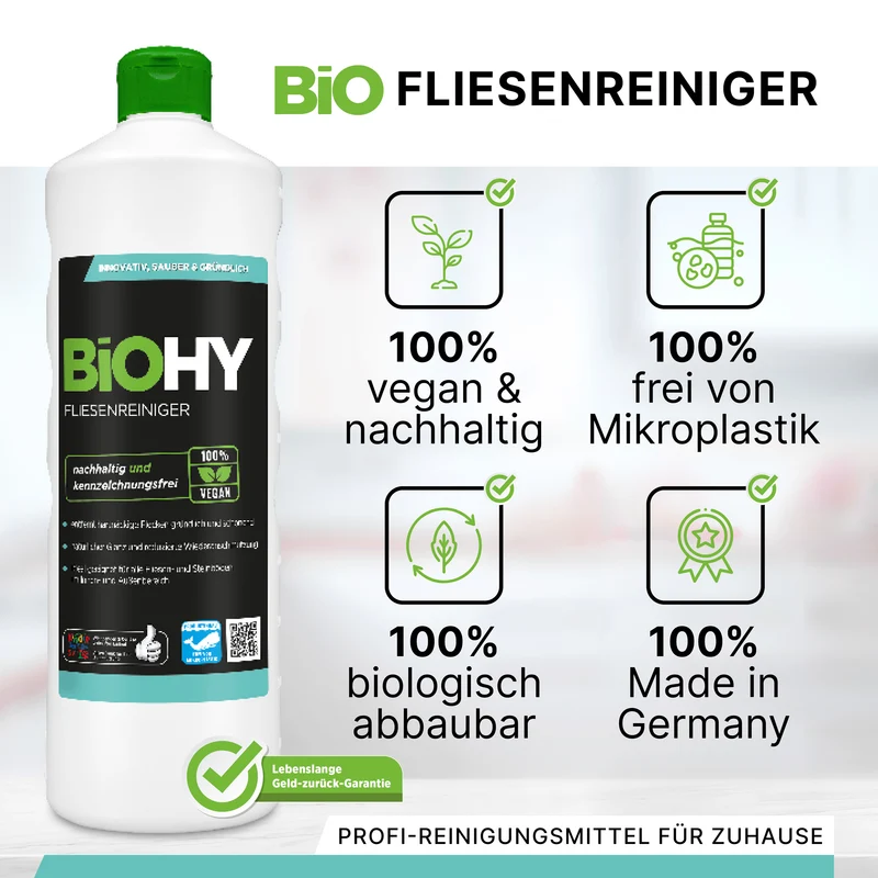 BiOHY nettoyant pour carrelage, nettoyant pour sol carrelé, huile pour carrelage