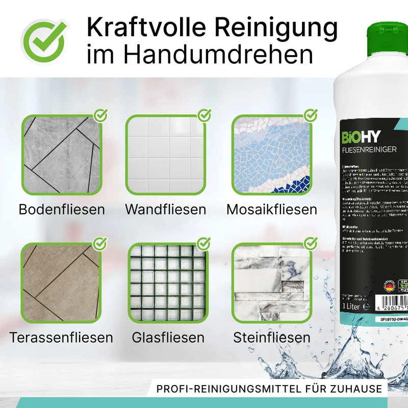 BiOHY nettoyant pour carrelage, nettoyant pour sol carrelé, huile pour carrelage