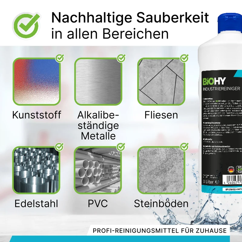 BiOHY nettoyant industriel, nettoyant pour atelier, nettoyant universel, concentré