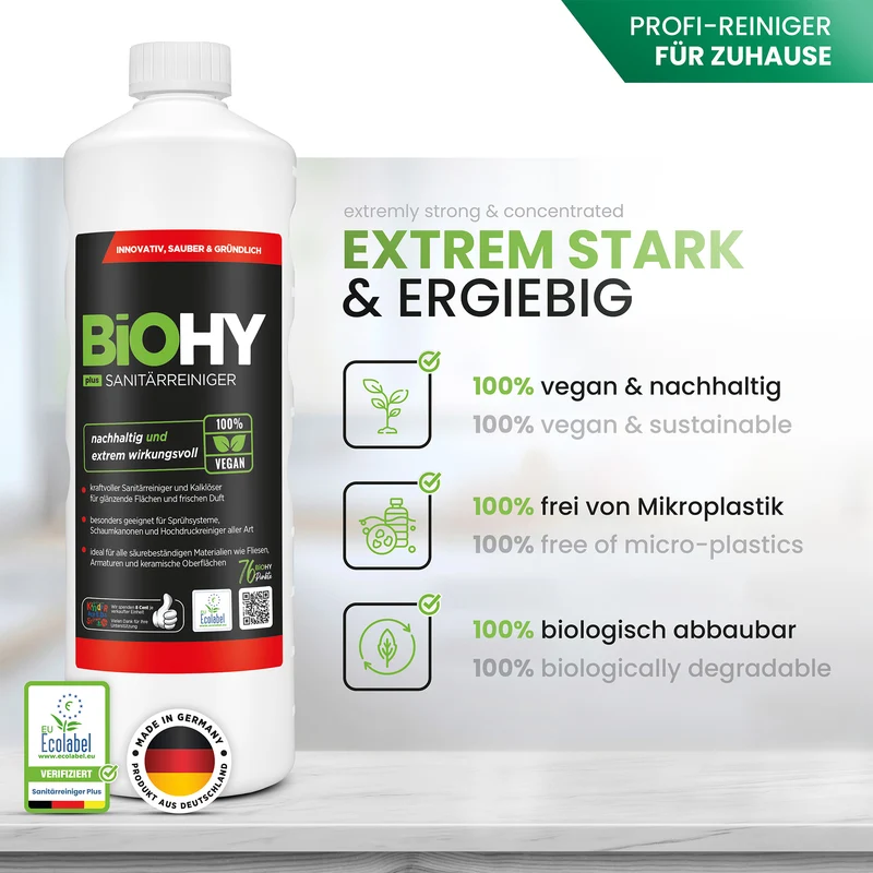 BiOHY nettoyant sanitaire, nettoyant salle de bain, détartrant, nettoyant salle de bain
