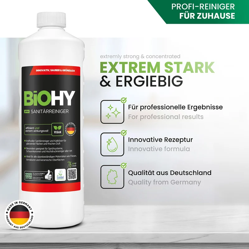 BiOHY nettoyant sanitaire, nettoyant salle de bain, détartrant, nettoyant salle de bain