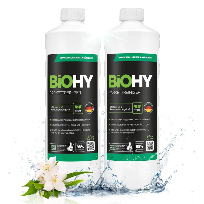 BiOHY nettoyant pour parquet, produit d'entretien pour parquet, savon pour parquet en bois, entretien du parquet