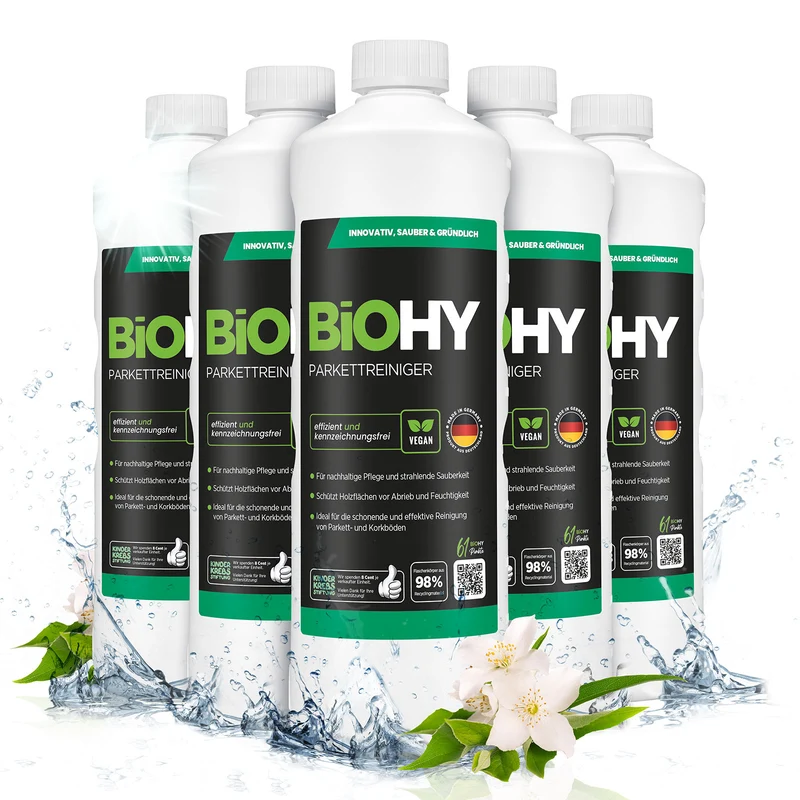 BiOHY nettoyant pour parquet, produit d'entretien pour parquet, savon pour parquet en bois, entretien du parquet