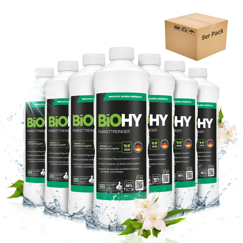 BiOHY nettoyant pour parquet, produit d'entretien pour parquet, savon pour parquet en bois, entretien du parquet