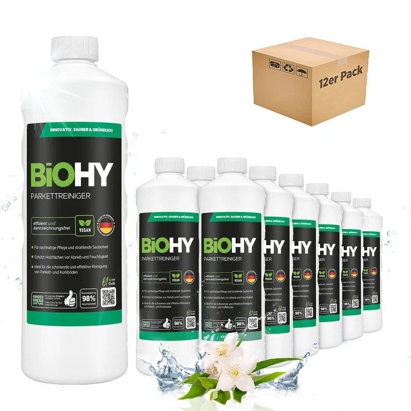 BiOHY nettoyant pour parquet, produit d'entretien pour parquet, savon pour parquet en bois, entretien du parquet