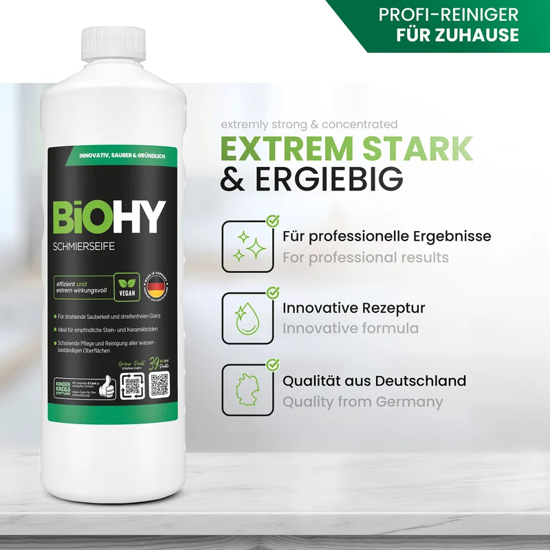 BiOHY savon mou, solution de savon mou, nettoyant pour sol, concentré