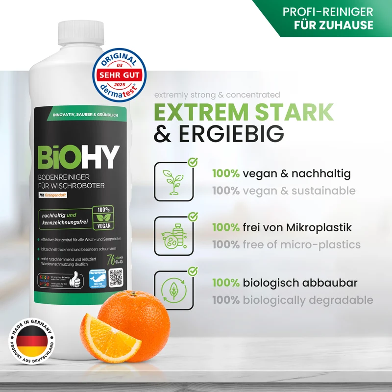BiOHY Nettoyant sols pour robots de nettoyage, Nettoyant, Entretien des sols, Nettoyant sols non moussant
