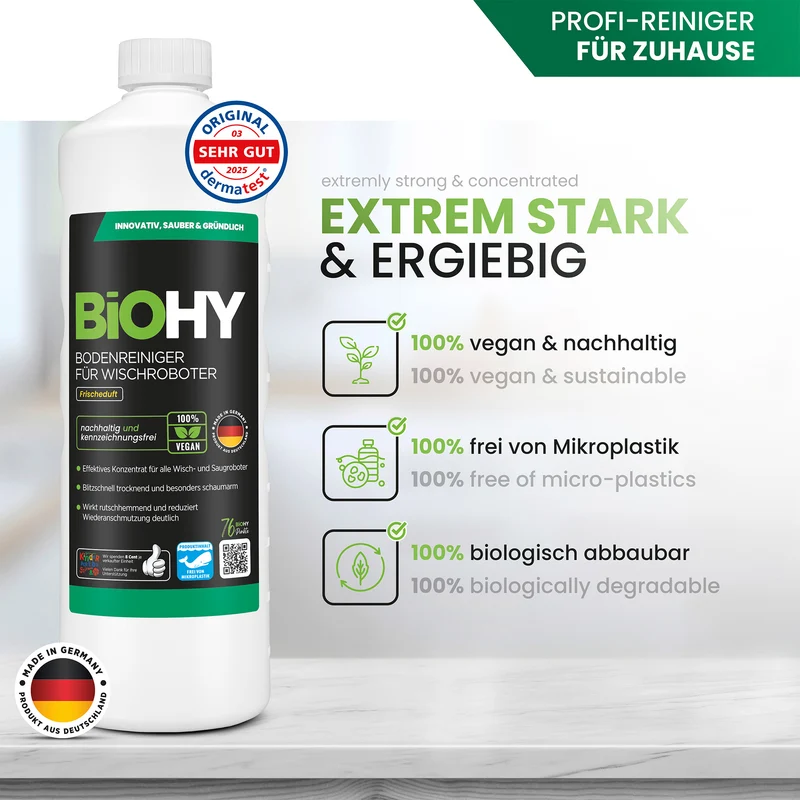 BiOHY Nettoyant sols pour robots de nettoyage, Nettoyant, Entretien des sols, Nettoyant sols non moussant