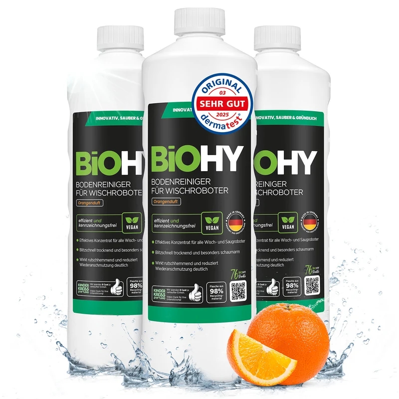 BiOHY Nettoyant sols pour robots de nettoyage, Nettoyant, Entretien des sols, Nettoyant sols non moussant