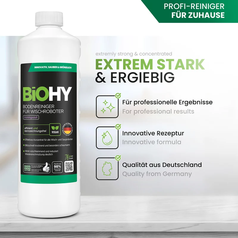 BiOHY Nettoyant sols pour robots de nettoyage, Nettoyant, Entretien des sols, Nettoyant sols non moussant