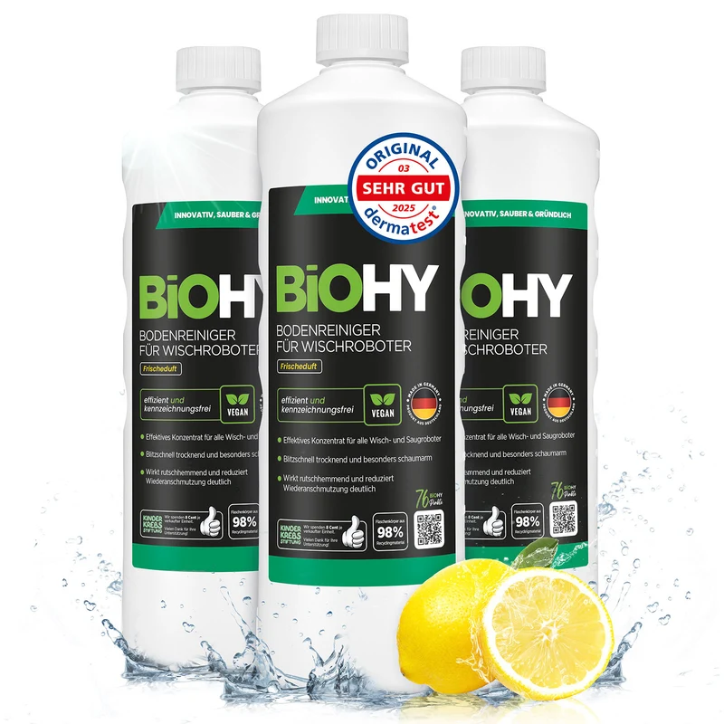 BiOHY Nettoyant sols pour robots de nettoyage, Nettoyant, Entretien des sols, Nettoyant sols non moussant