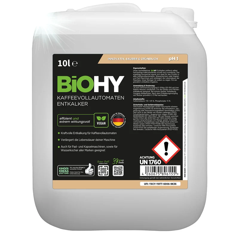 BiOHY Détartrant pour machines à café automatiques, détartrant