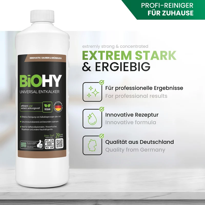 BiOHY Détartrant universel, détartrant, dissolvant de calcaire, nettoyant de calcaire