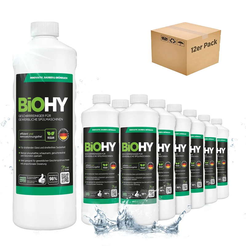 BiOHY détergent pour la vaisselle, liquide vaisselle, concentré