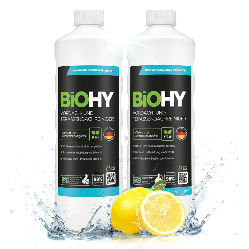 BiOHY nettoyant pour auvents et toitures terrasses, nettoyant pour terrasses, nettoyant pour auvents, éliminateur d'algues
