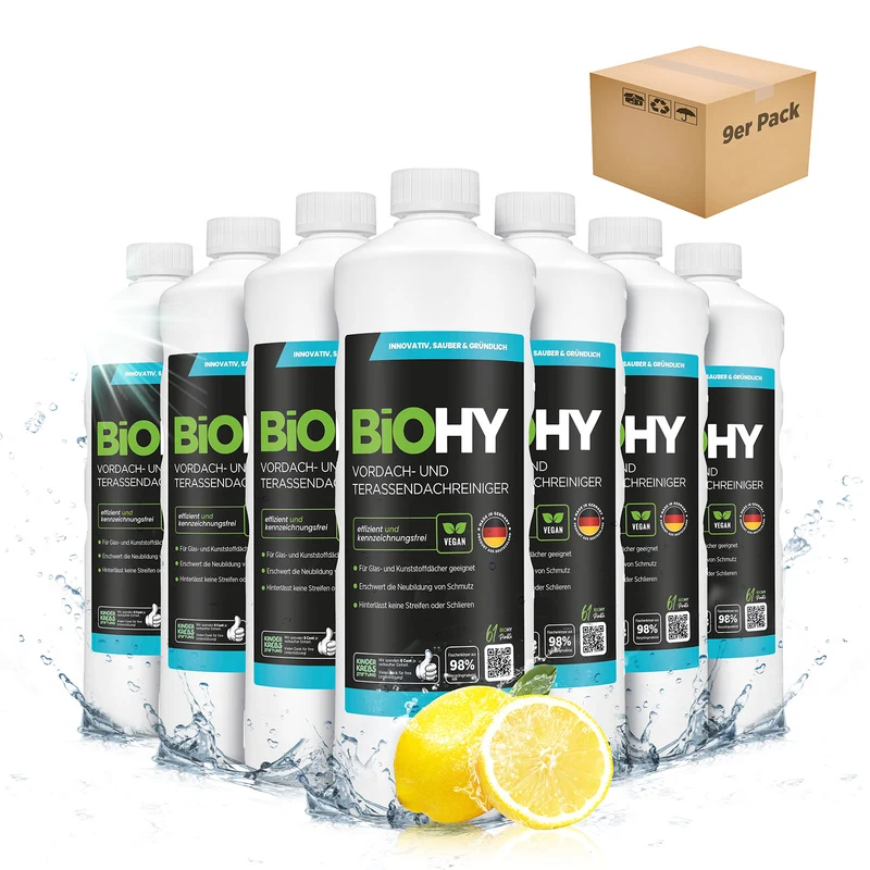 BiOHY nettoyant pour auvents et toitures terrasses, nettoyant pour terrasses, nettoyant pour auvents, éliminateur d'algues