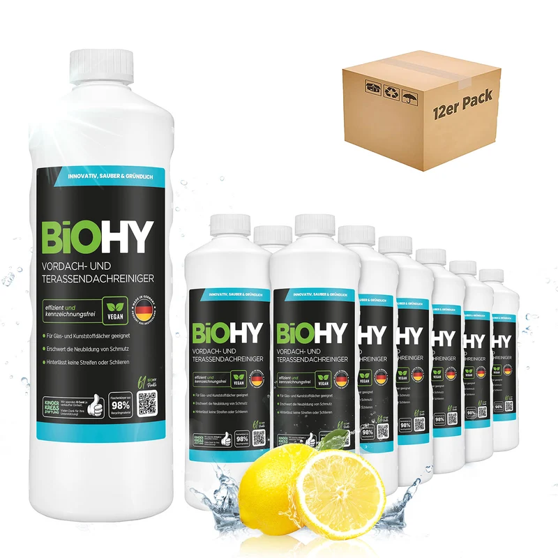 BiOHY nettoyant pour auvents et toitures terrasses, nettoyant pour terrasses, nettoyant pour auvents, éliminateur d'algues