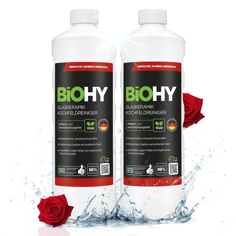 BiOHY nettoyant pour table de cuisson vitrocéramique, nettoyant pour table vitrocéramique, nettoyant pour cuisinière