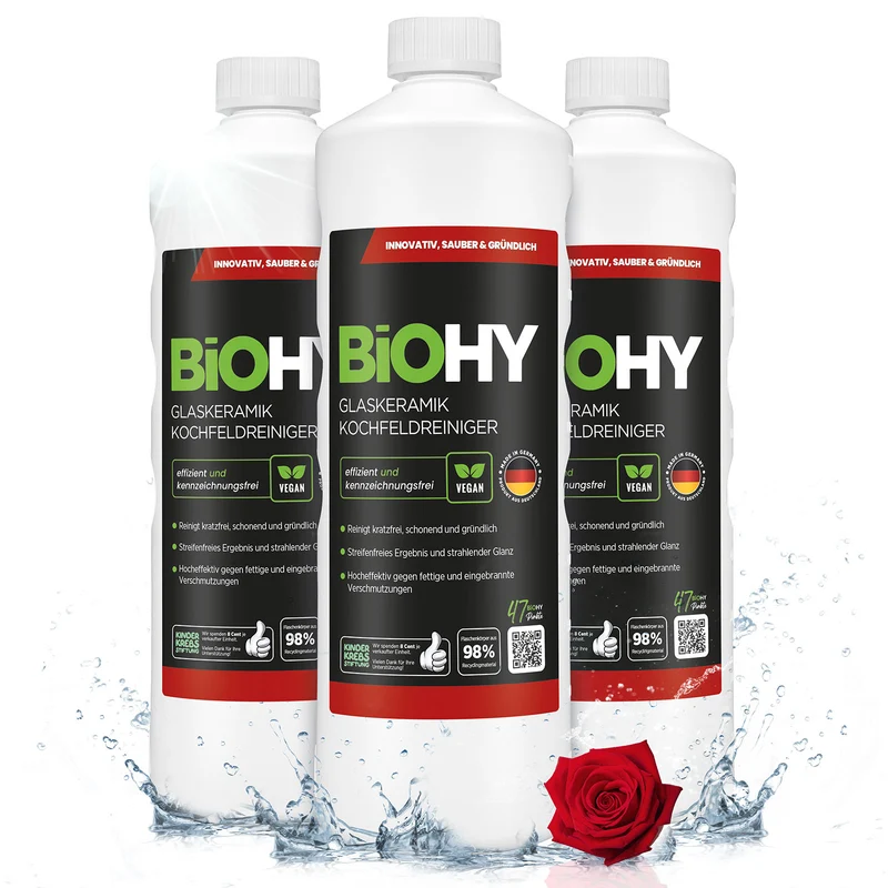 BiOHY nettoyant pour table de cuisson vitrocéramique, nettoyant pour table vitrocéramique, nettoyant pour cuisinière
