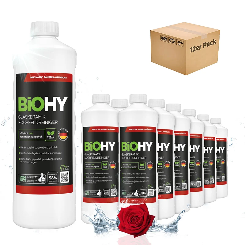 BiOHY nettoyant pour table de cuisson vitrocéramique, nettoyant pour table vitrocéramique, nettoyant pour cuisinière