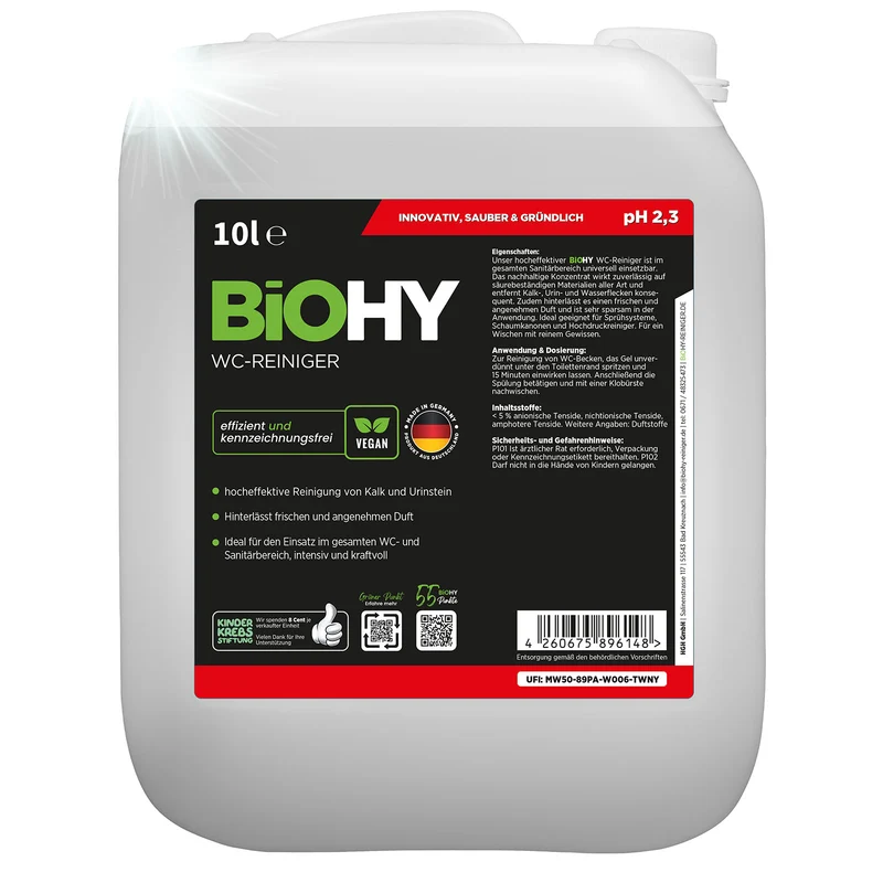 BiOHY nettoyant pour WC, nettoyant pour toilettes, nettoyant pour toilettes, rafraîchissant pour WC