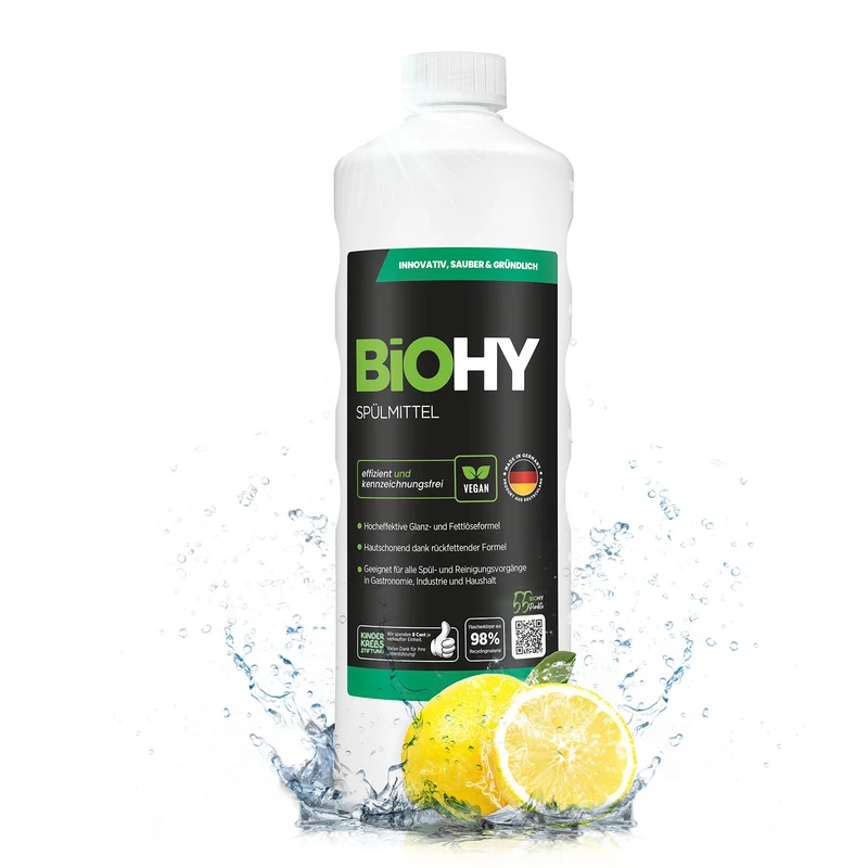 BiOHY détergent pour lave-vaisselle, lave-mains, nettoyant vaisselle