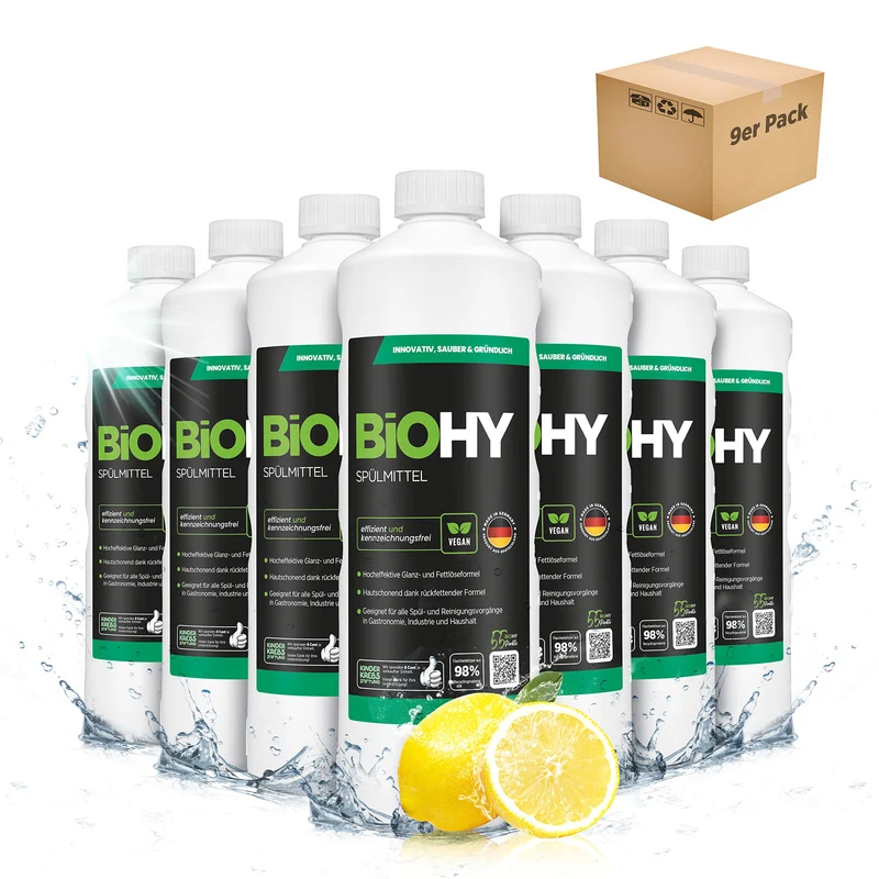 BiOHY détergent pour lave-vaisselle, lave-mains, nettoyant vaisselle